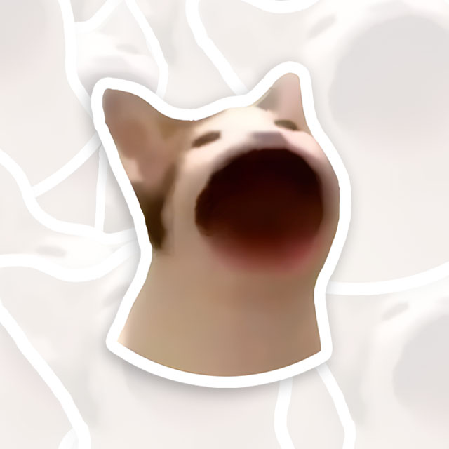 Shouting Cat Funny Geek Sticker