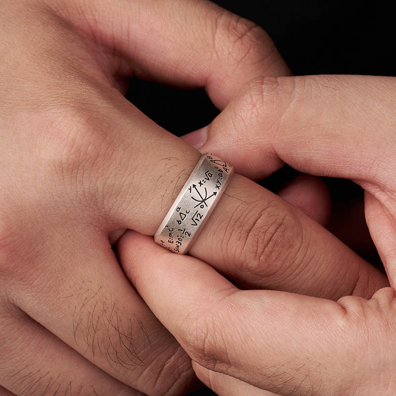 Math Eternal Geek Silver Band Ring