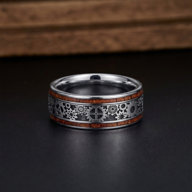 Mechanical Gear Cutout Geek Stainless Steel Ring