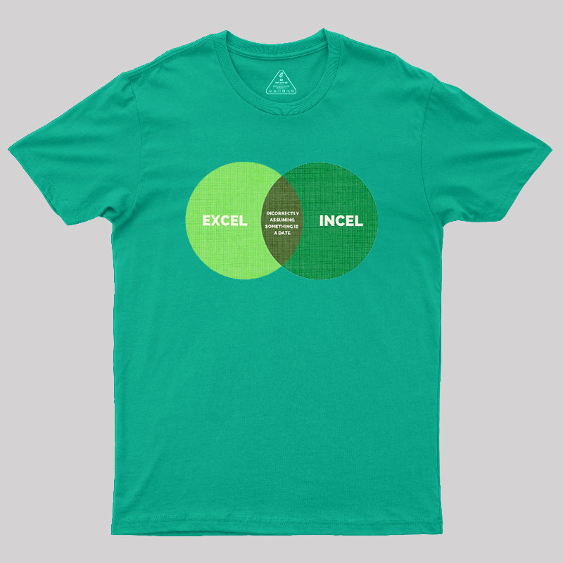 Excel Incel Venn Diagram Geek T-Shirt