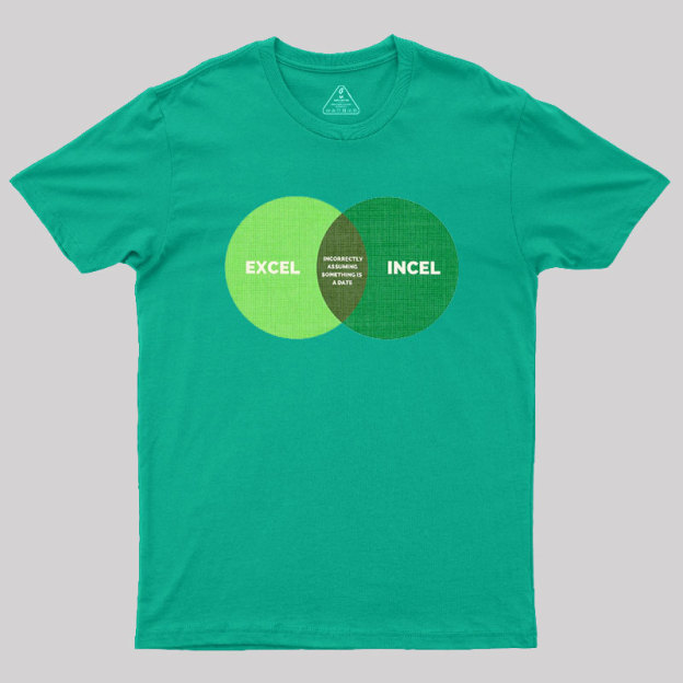 Excel Incel Venn Diagram Geek T-Shirt