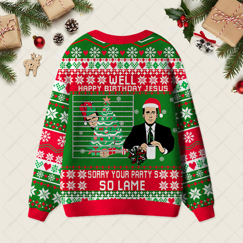 Happy Birthday Jesus Geek Ugly Cardigan Sweaters 