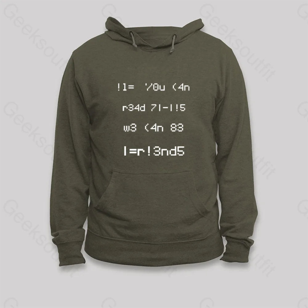 1337 Hoodie Army Green / S