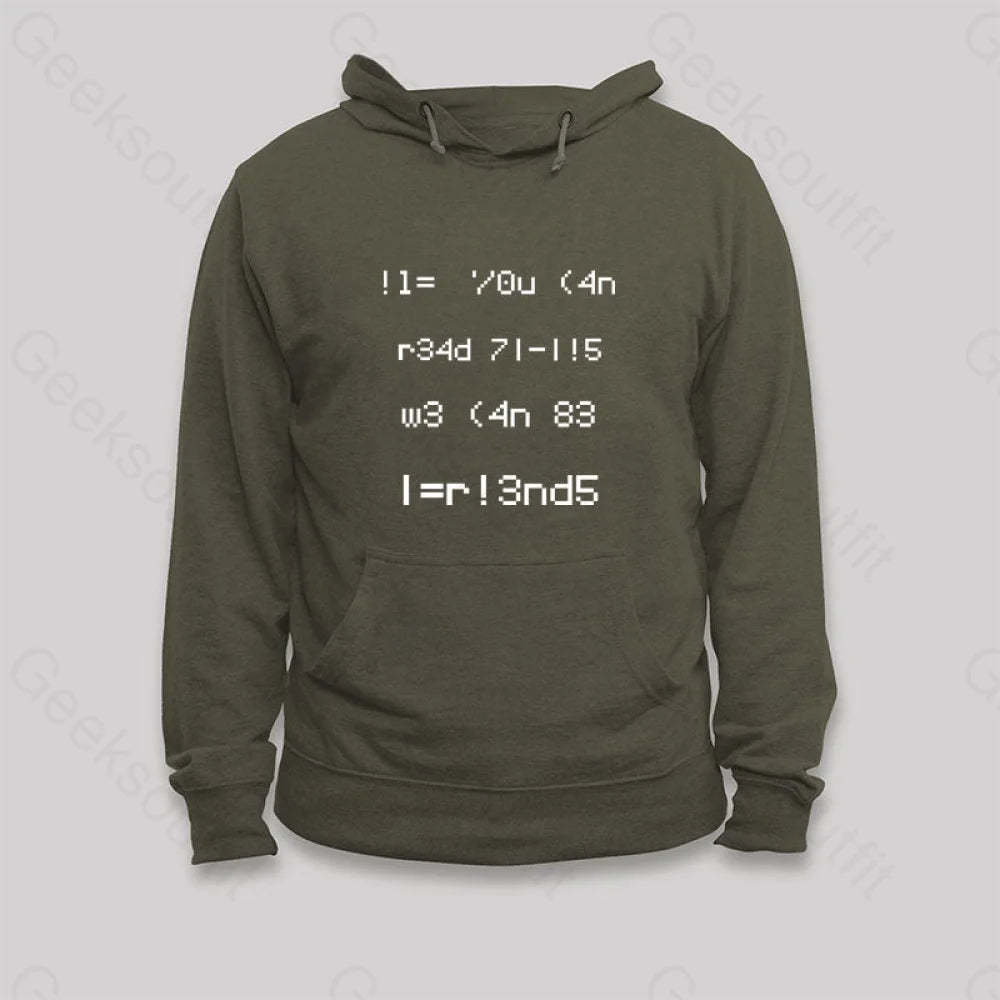 1337 Hoodie Army Green / S