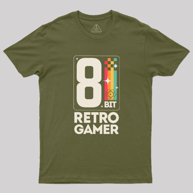 Retro Gamer Pixel 8 Bit Geek T-Shirt
