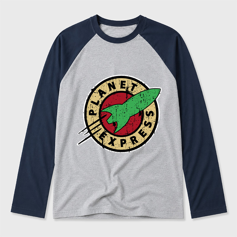 Planet Express Geek Retro Raglan Long-Sleeve Tee