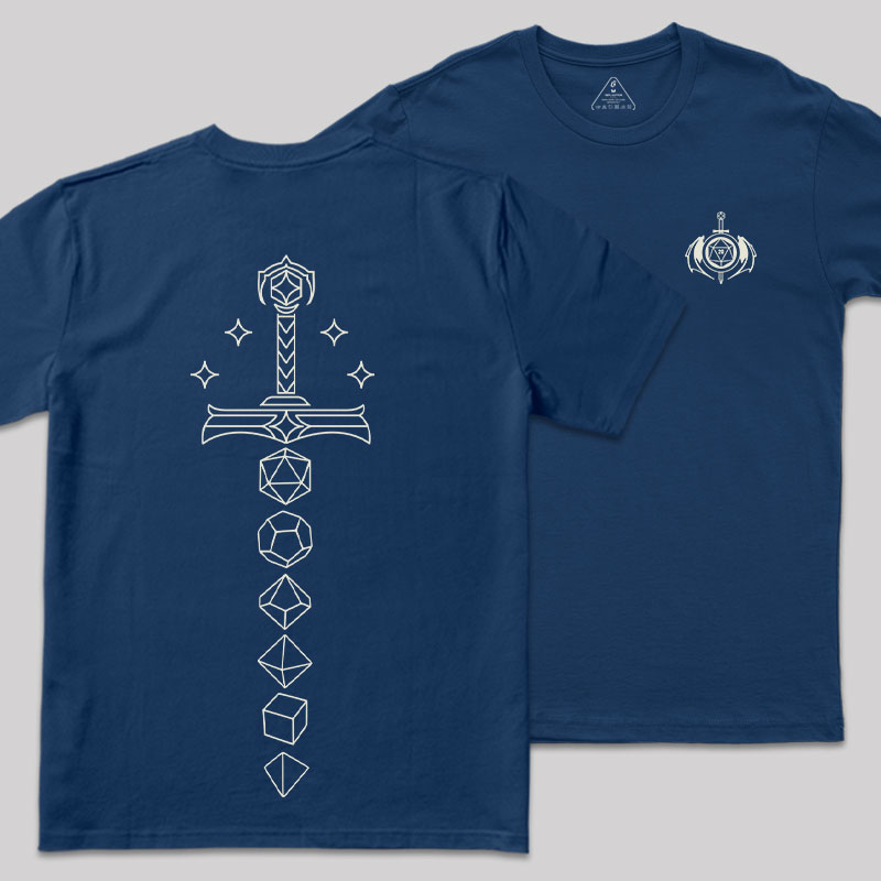 The Sword of Dice Front and Back Printing Geek T-Shirt