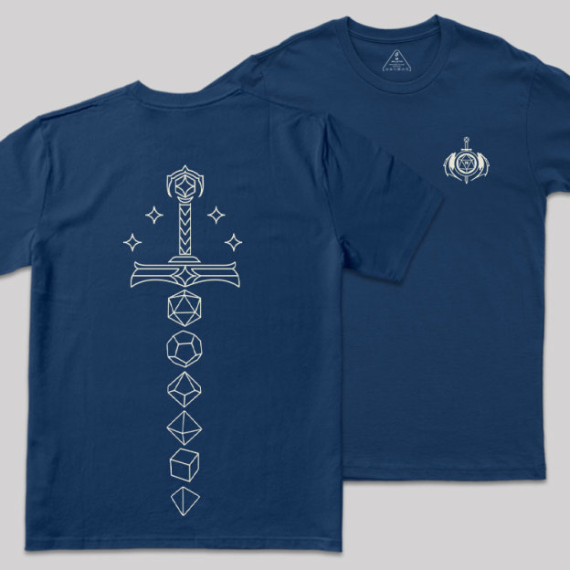 The Sword of Dice Front and Back Printing Geek T-Shirt