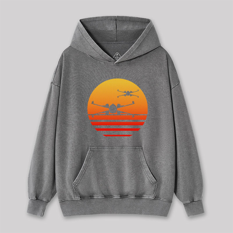 Sunset Wing Starfighter Washed Hoodie