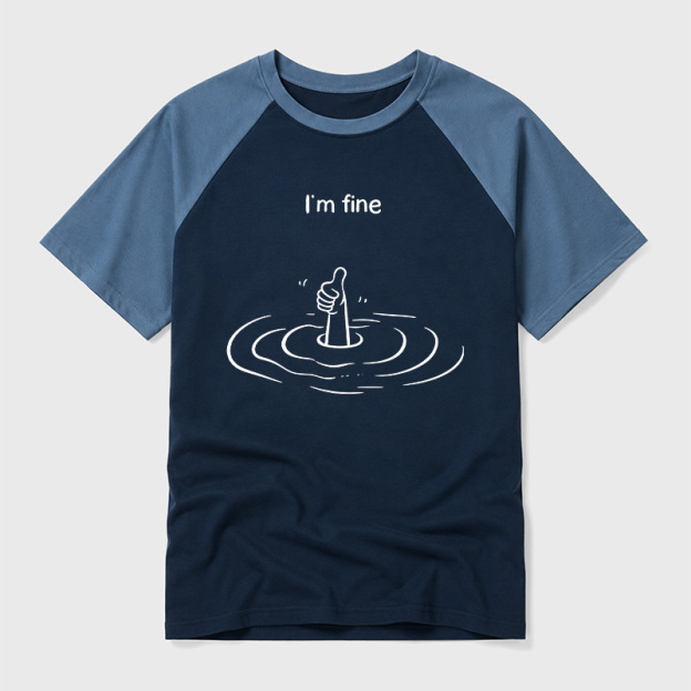 I‘m Fine Geek Retro Raglan T-Shirt