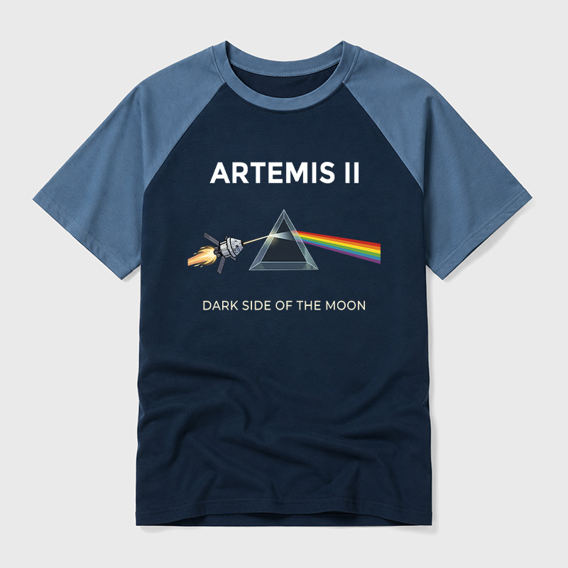 Dark Side of the Moon Geek Retro Raglan T-Shirt