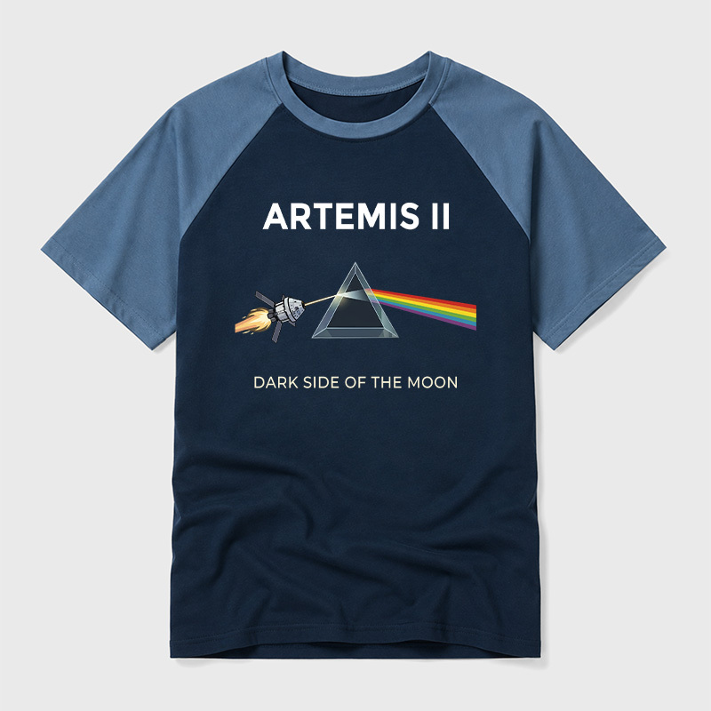Dark Side of the Moon Geek Retro Raglan T-Shirt