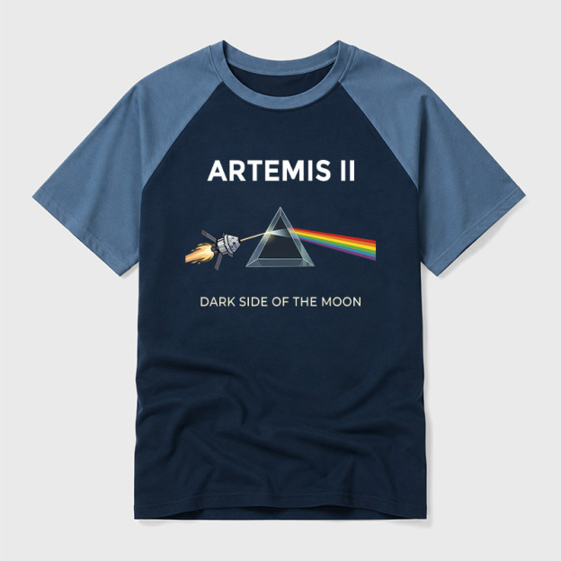 Dark Side of the Moon Geek Retro Raglan T-Shirt