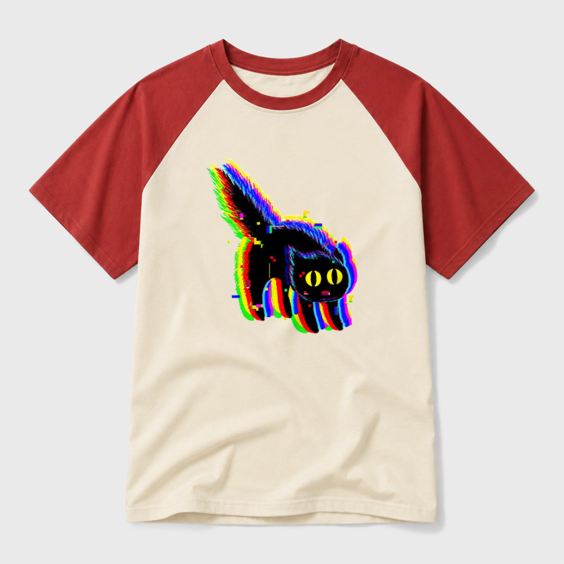 Technicat Glitch Geek Retro Raglan T-Shirt