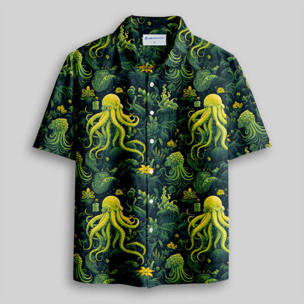 Cthulhu Button Up Pocket Shirt