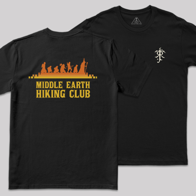 Middle Earth Hiking Club Front and Back Printing  Geek T-Shirt
