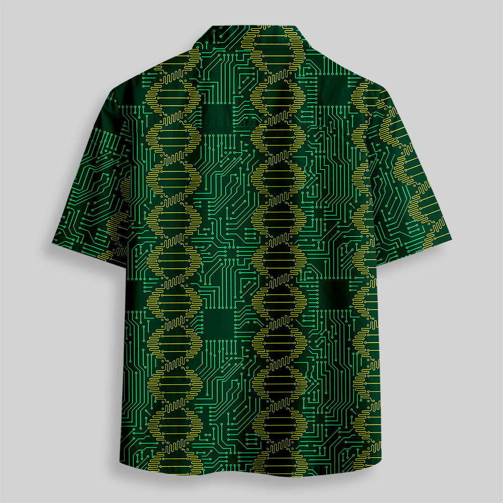DNA Circuit Board Button Up Pocket Shirt