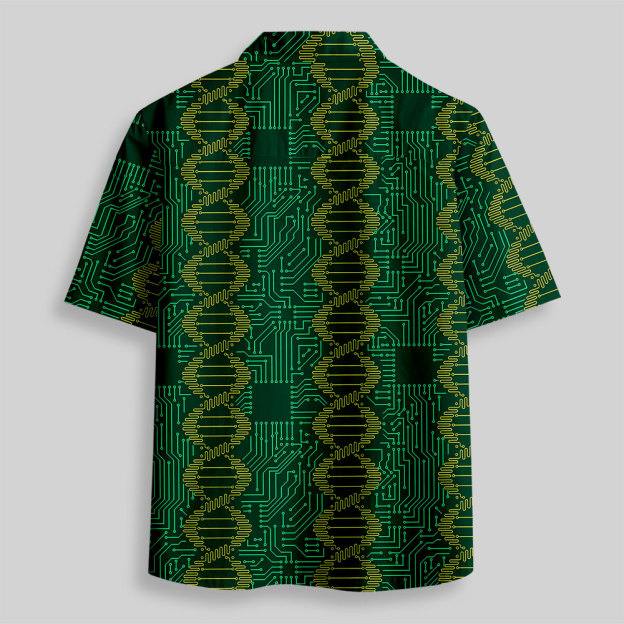 DNA Circuit Board Button Up Pocket Shirt