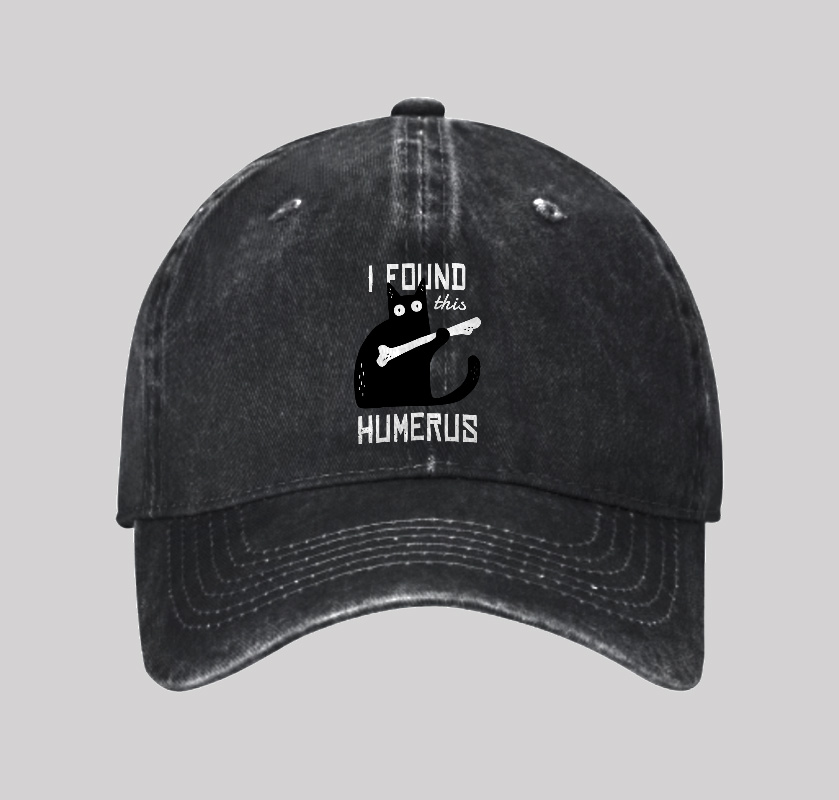 Cat With A Bone Washed Vintage Baseball Cap