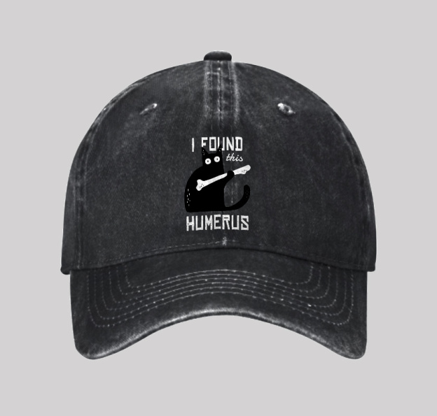 Cat With A Bone Washed Vintage Baseball Cap