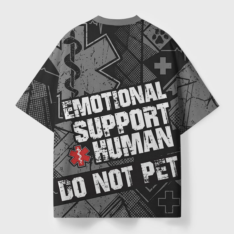 Emotional Support Human Geek All-Over Print T-Shirt