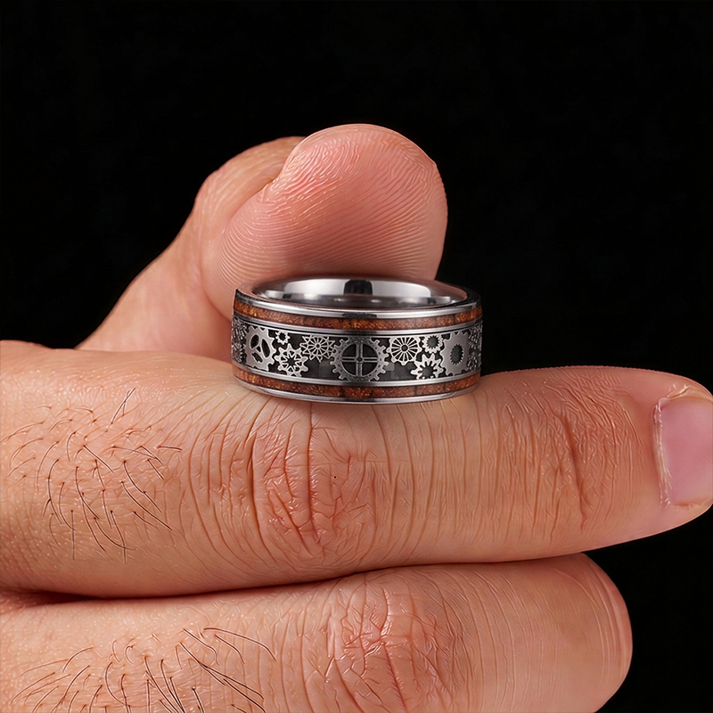 Mechanical Gear Cutout Geek Stainless Steel Ring