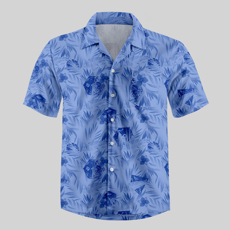 DND Multi Sided Dice in The Flower Cluster Button Up Pocket Shirt