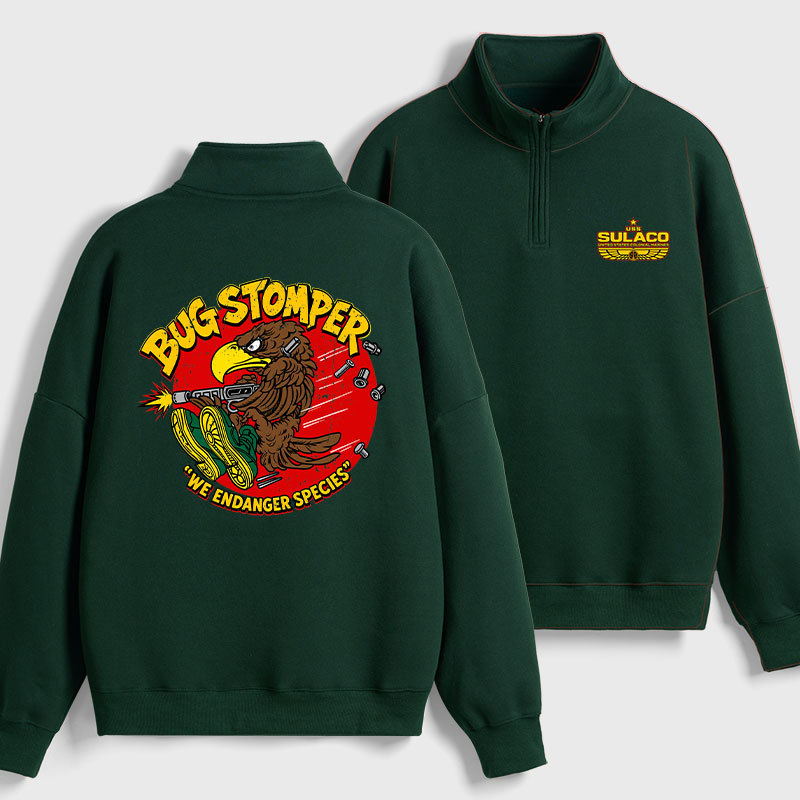 Bug Stomper Alien Geek Fleece Quarter-Zip Pollover