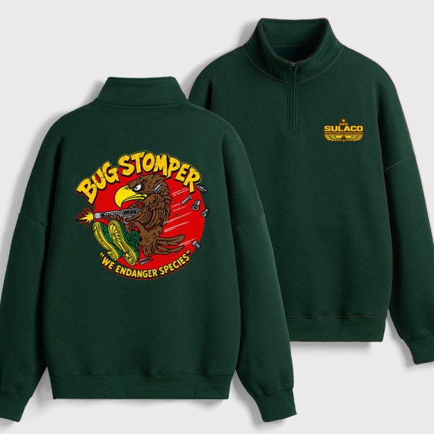 Bug Stomper Alien Geek Fleece Quarter-Zip Pollover