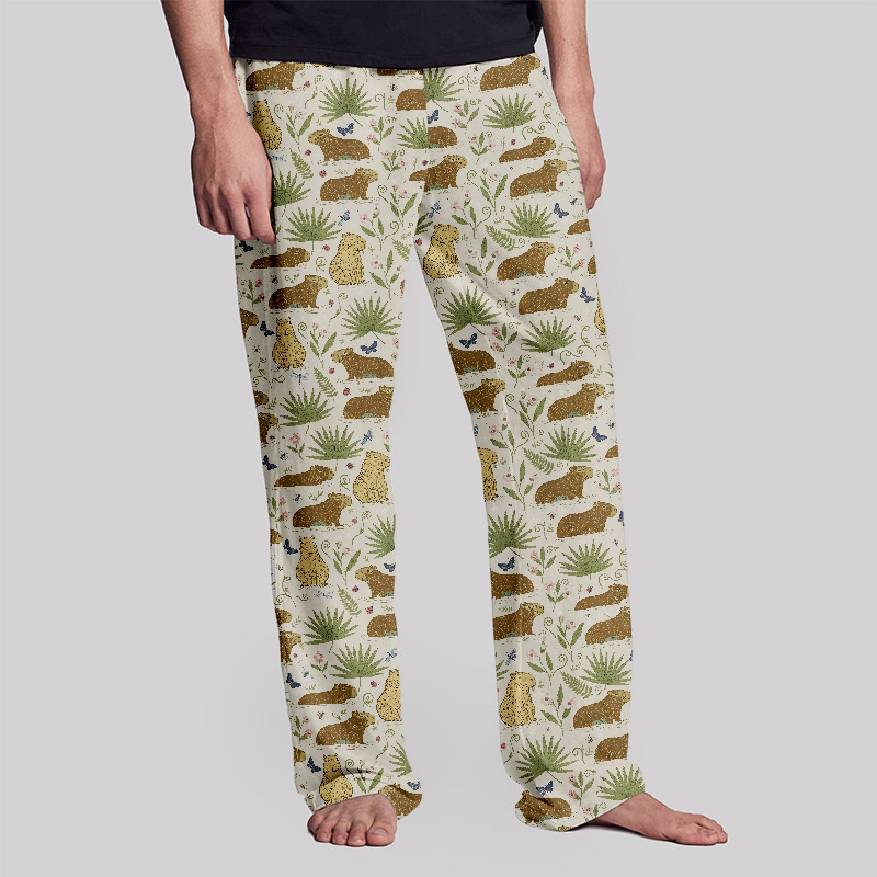 Tropical Leisure Print Geek Loungewear Pants