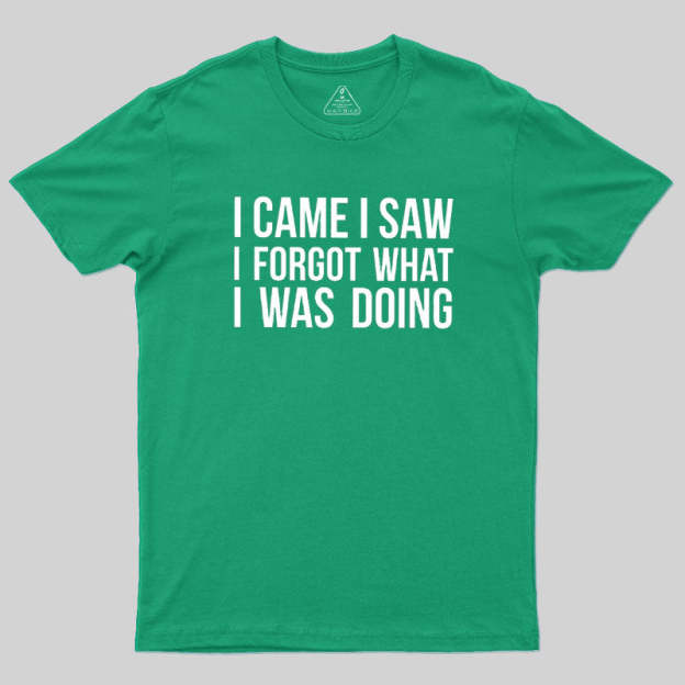 I Came I Saw I Forgot What I Was Doing Humor Joke Quote Geek T-Shirt