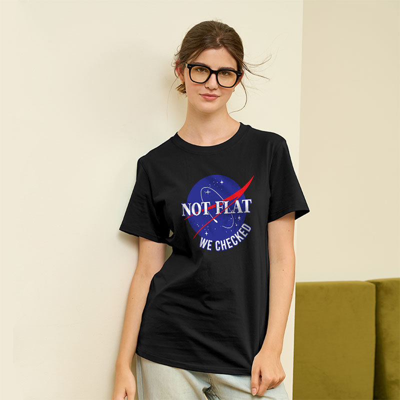NASA Not Flat We Checked Geek T-Shirt
