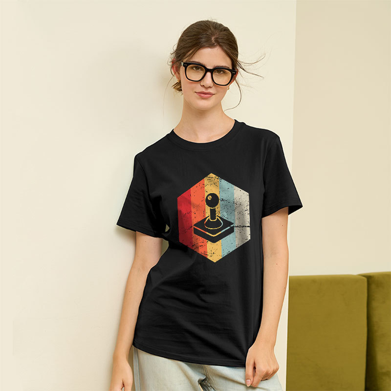 Vintage Arcade Joystick Icon Geek T-Shirt