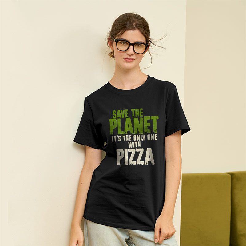 Save The Planet It's The Only One Pizza Geek T-Shirt