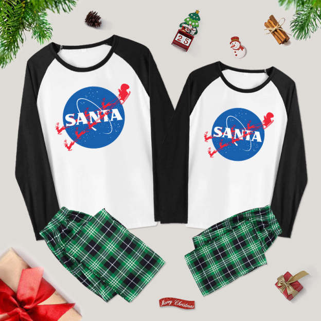 Christmas NASA Santa Couple Pajama Set