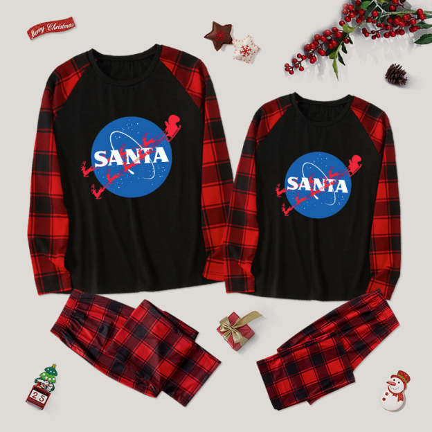 Christmas NASA Santa Couple Pajama Set