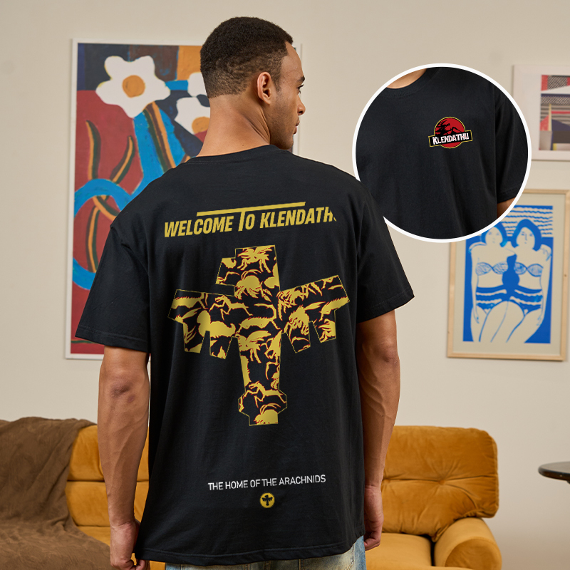 The Home Of The Arachnids Front and Back Printing Geek T-Shirt