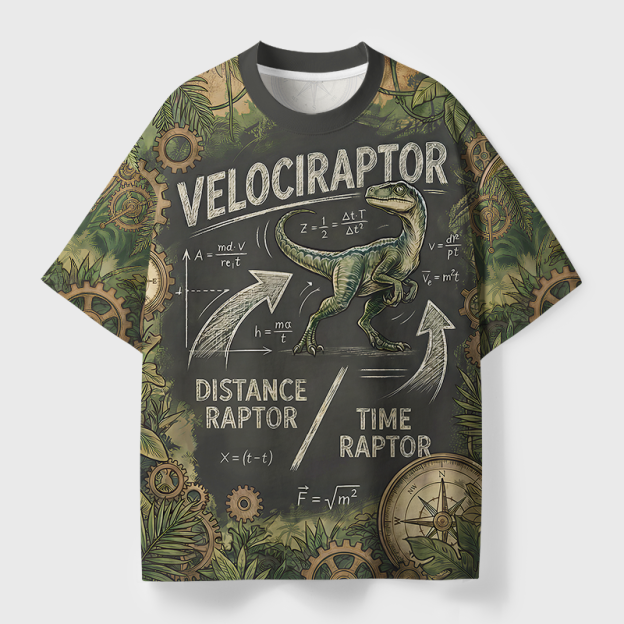 VELOCIRAPTOR Geek All-Over Print T-Shirt