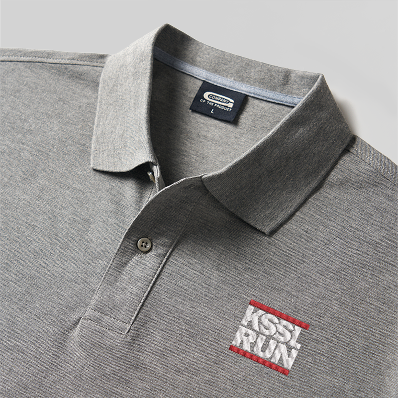 KSSL RUN Geek Embroidered Polo Shirts