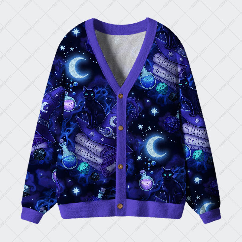 Geeksoutfit Mystic Dice Glow Geek Ugly Cardigan Sweaters for Sale