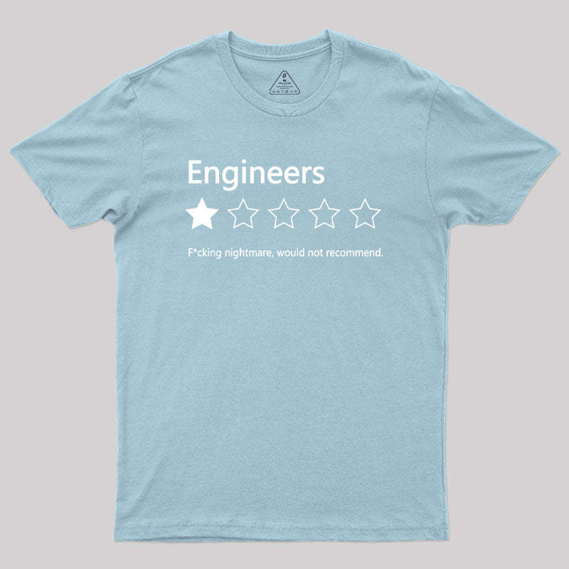 Geeksoutfit Engineers Would not Recommend Geek T-Shirt for Sale
