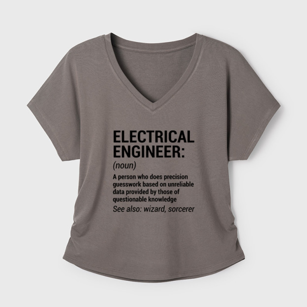 Funny Electrical Engineer Geek Dolman Sleeve V-Neck Shirt