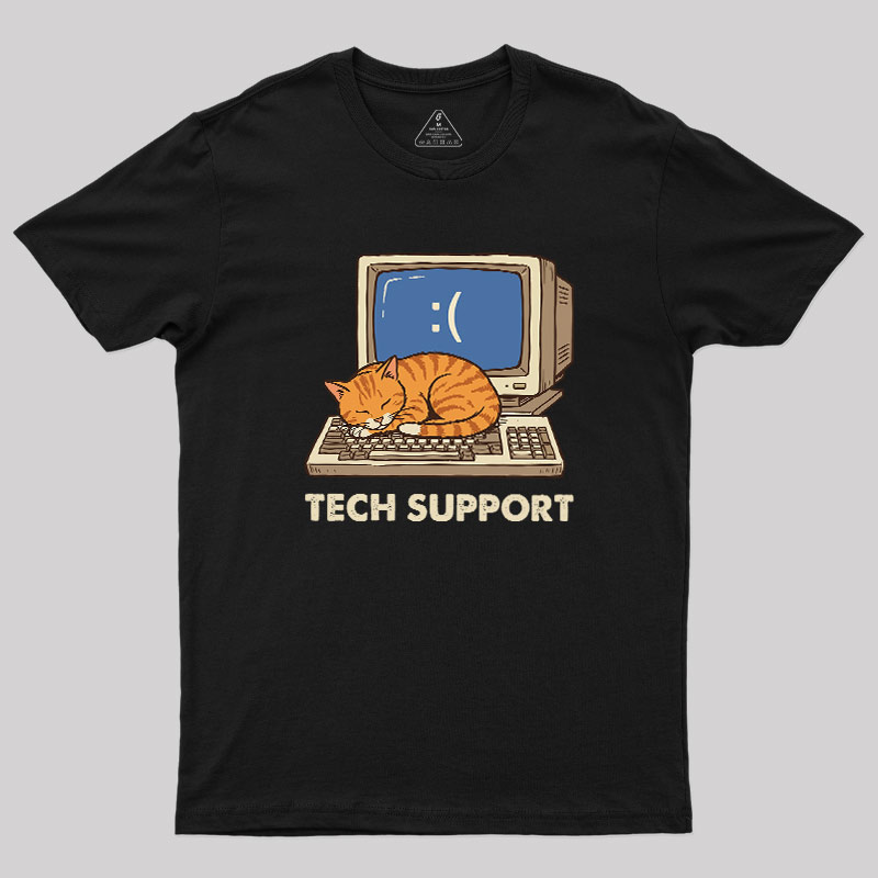 Tech Support Cat Geek T-Shirt