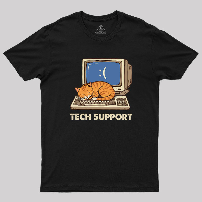 Tech Support Cat Geek T-Shirt