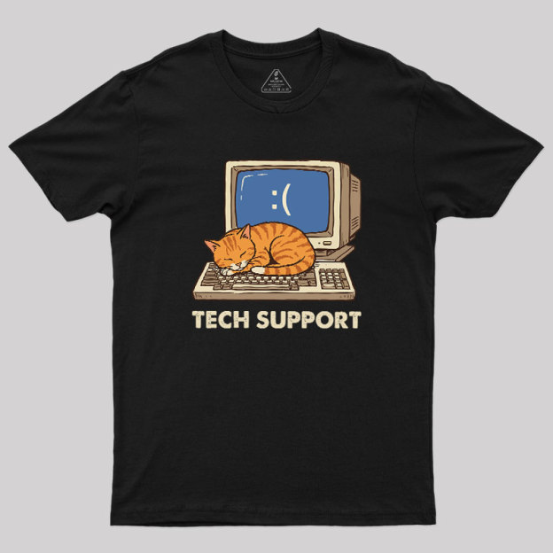 Tech Support Cat Geek T-Shirt