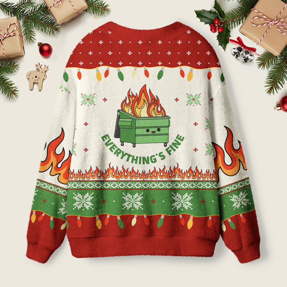 Everything is Fine Christmas Geek Ugly Cardigan Sweaters