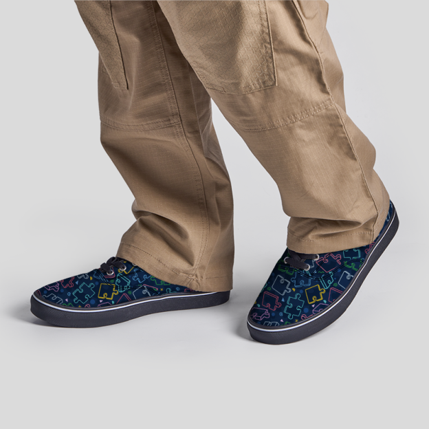 Neon Pieces Geek Canvas Shoes