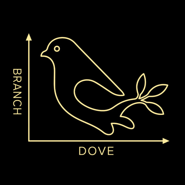 Dove Branch Coordinate Graph Geek T-Shirt
