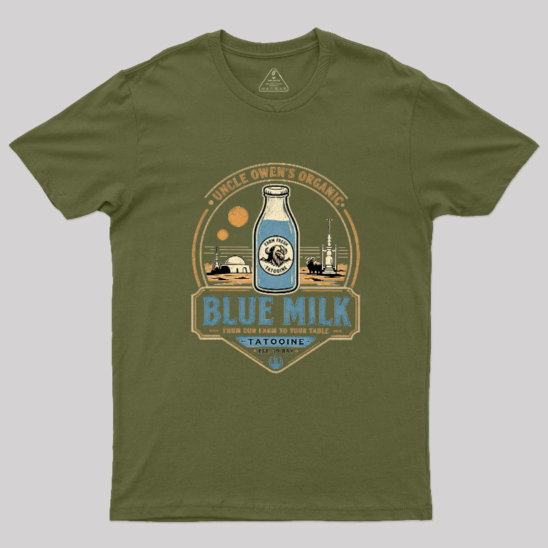 Organic Blue Milk Geek T-Shirt