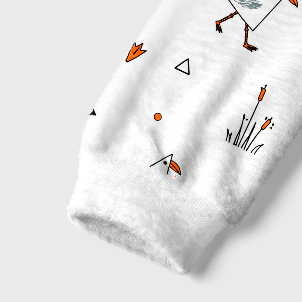 Funny Triangull Pun Geek Women's Fuzzy Fleece Cropped Sweater